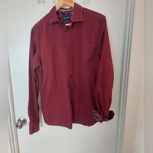 Denim & Flower Maroon Casual Button-Down Shirt